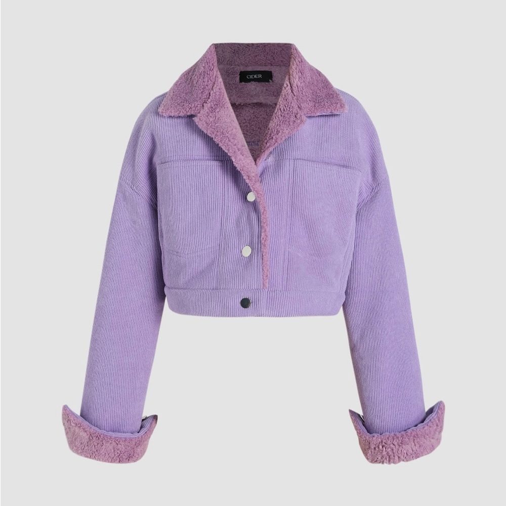 Cider Faux Shearling Collar Oversized Jacket, size M